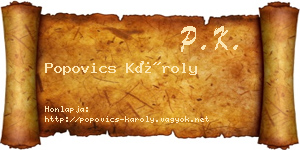 Popovics Károly névjegykártya